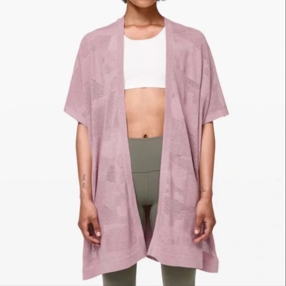 Lululemon Silk Cotton Blend Find Your Light Wrap Heathered Vintage Mauve O/S - Picture 4 of 6